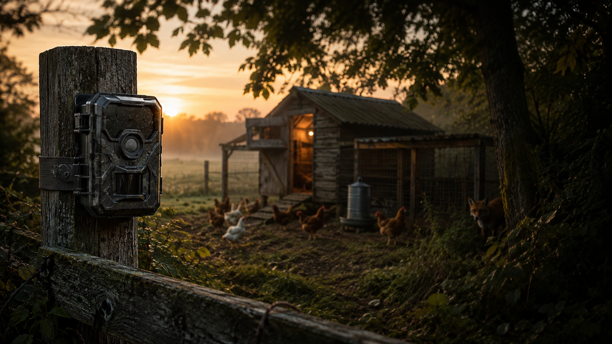 Wildkamera zur Überwachung eines Hühnerstalls
