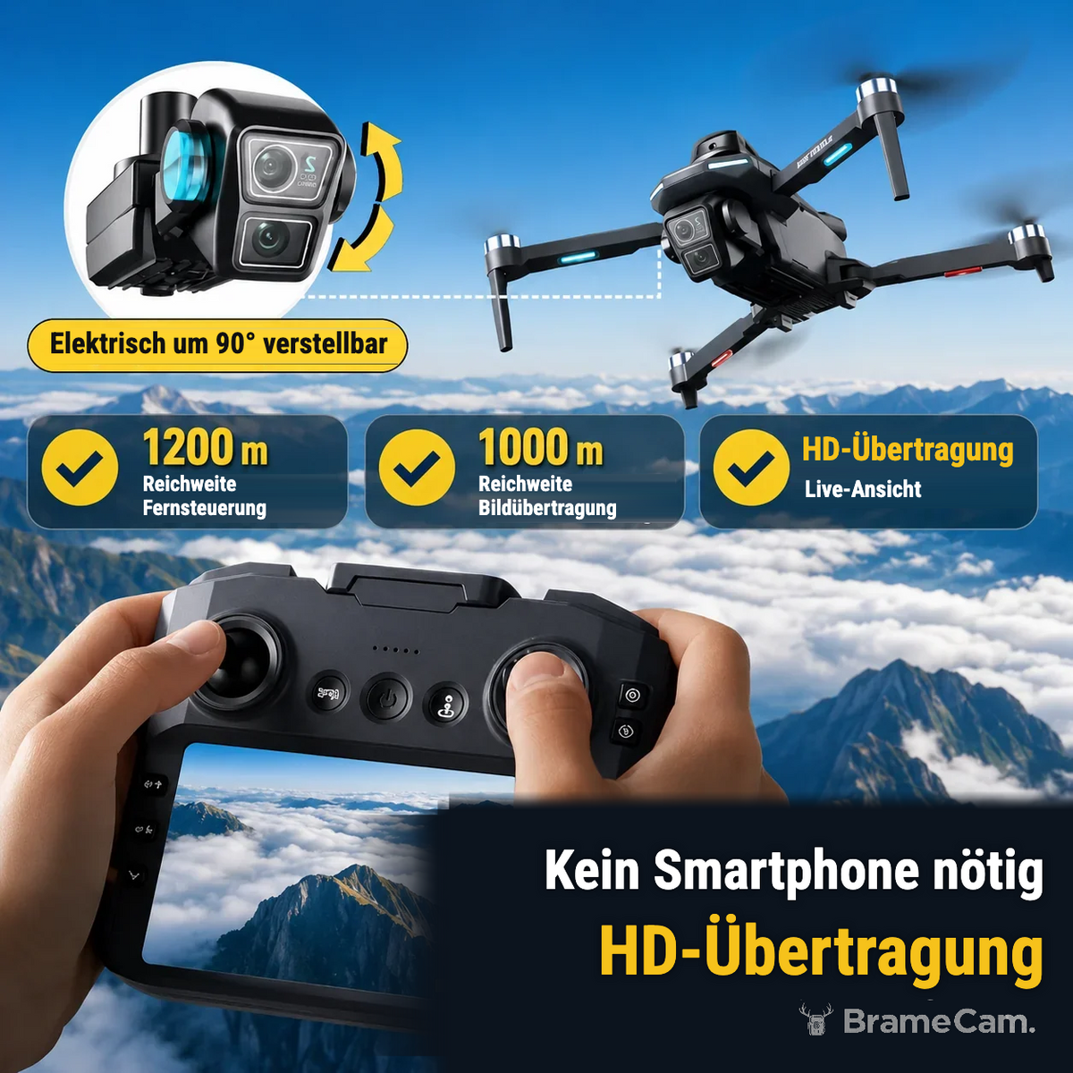 Kamera der BrameCam GPS-WLAN-FPV-Drohne