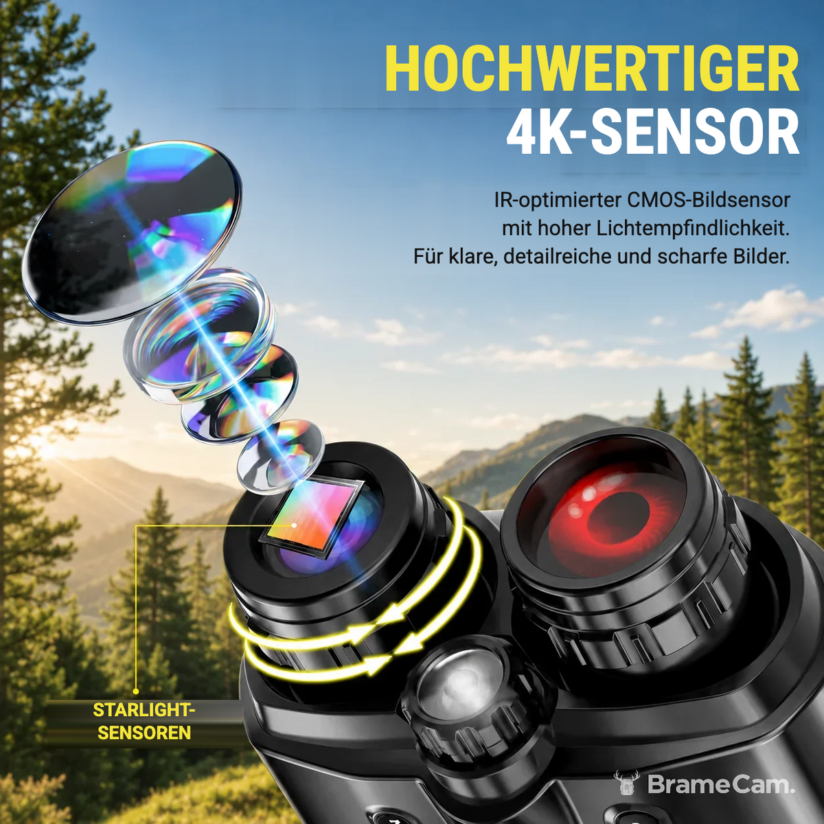 Infrarotsensor des BrameCam Nachtsicht-Fernglases
