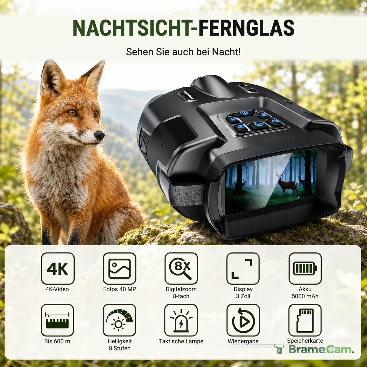 BrameCam Nachtsicht-Fernglas 12 h – die Merkmale im Überblick
