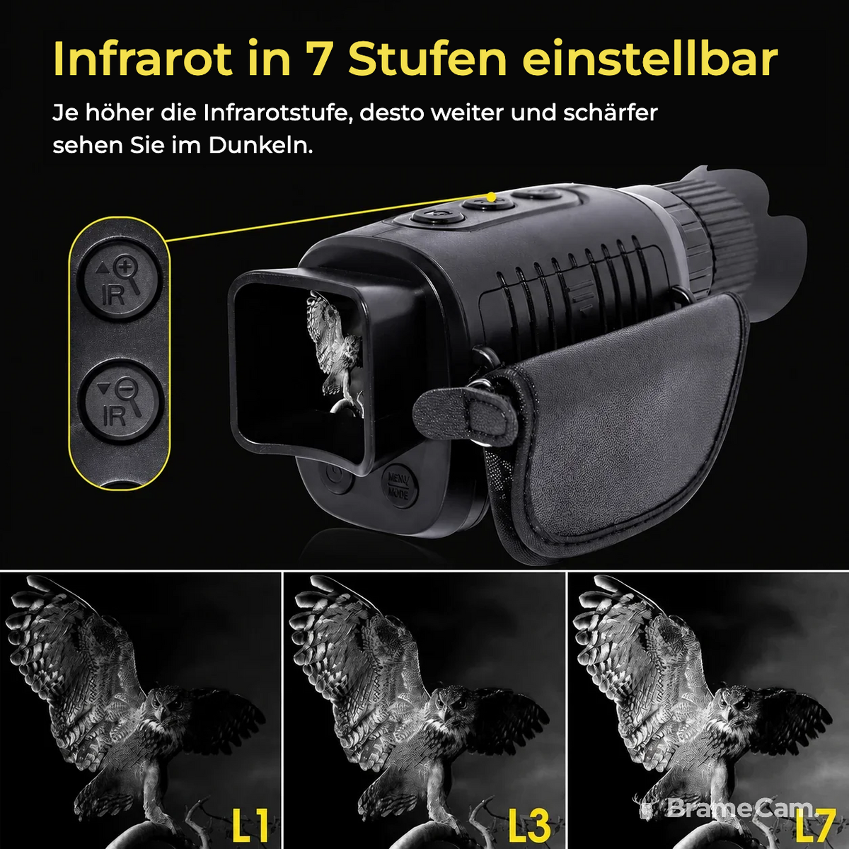 BrameCam Nachtsicht-Monokular HD, Detailansicht